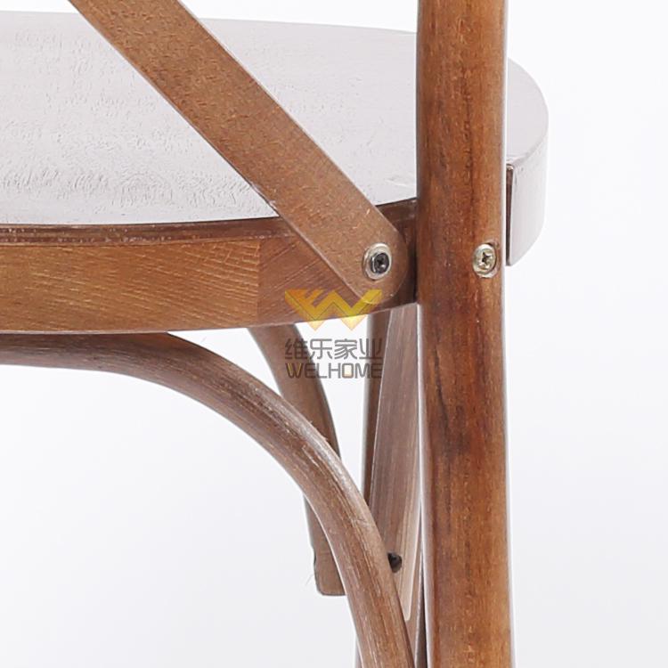 Hotsale solid oak wood cross back chair for wedding rental